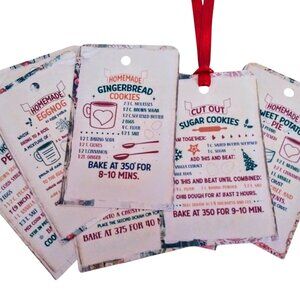 16 Pk Large Christmas & Holiday Season Recipe Tags Featuring All The Favorites!!